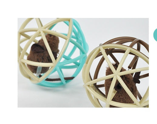 Interactive Cat Toy Ball with Cage