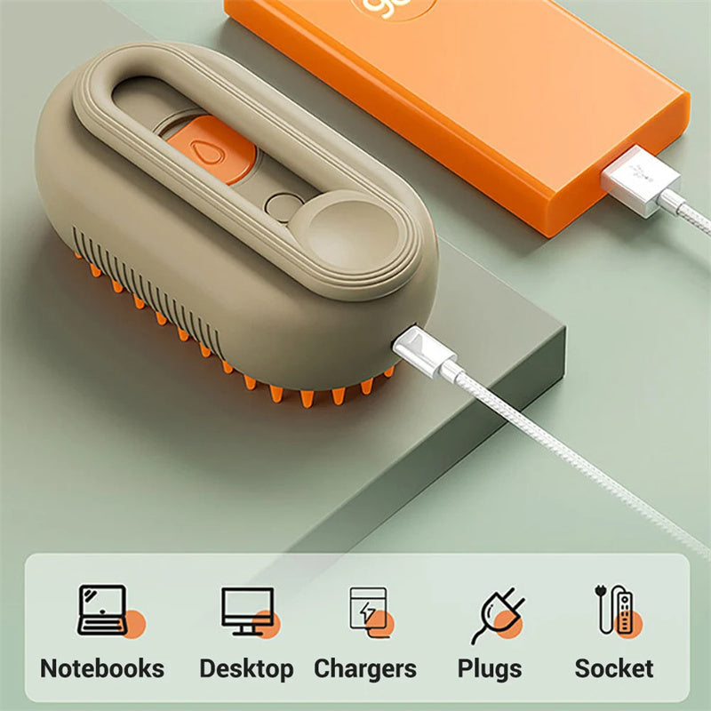 3-in-1 Electric Steam Pet Brush