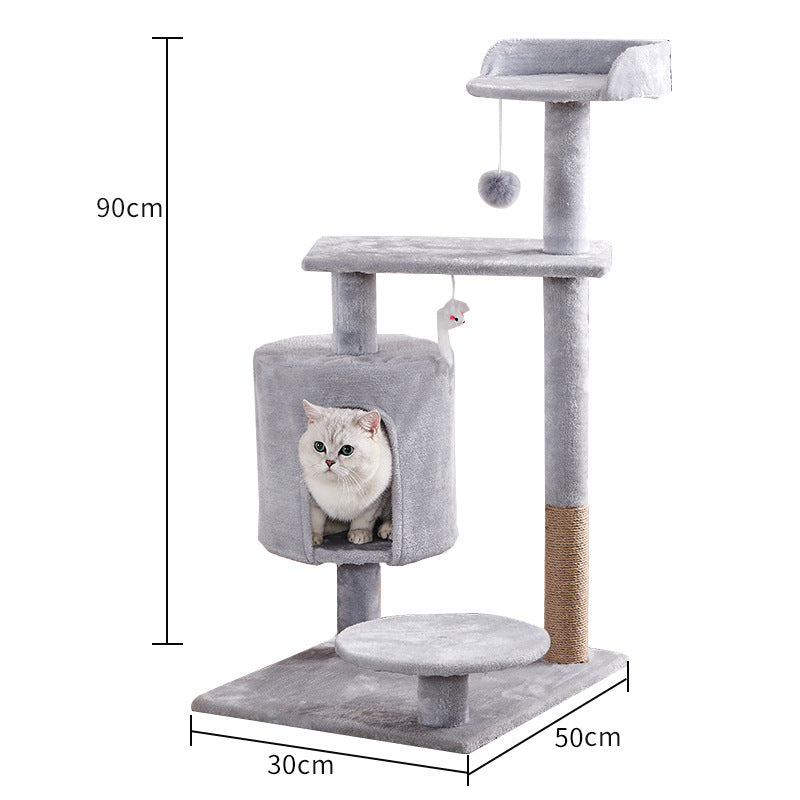 Cat Tree & Scratch Board with Cosy Nest