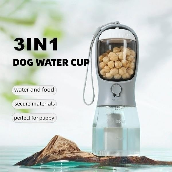 3-in-1 Portable Dog Cup — Water, Food & Waste Bags
