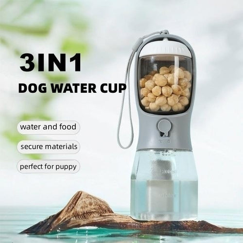 3-in-1 Portable Dog Cup — Water, Food & Waste Bags