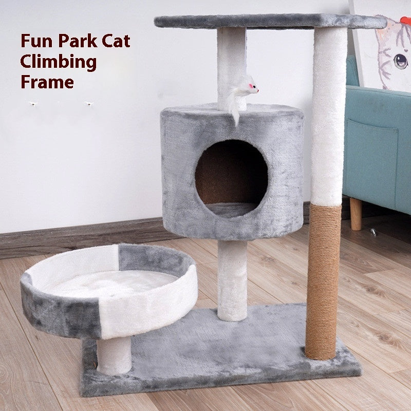 Cat Tree & Scratch Board with Cosy Nest
