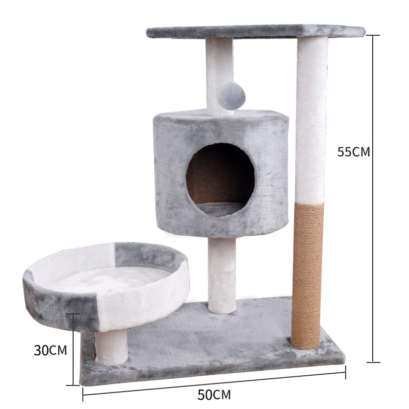Cat Tree & Scratch Board with Cosy Nest