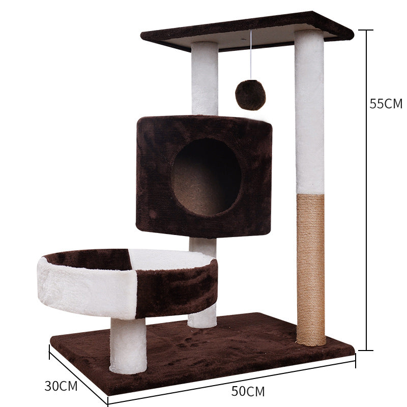 Cat Tree & Scratch Board with Cosy Nest