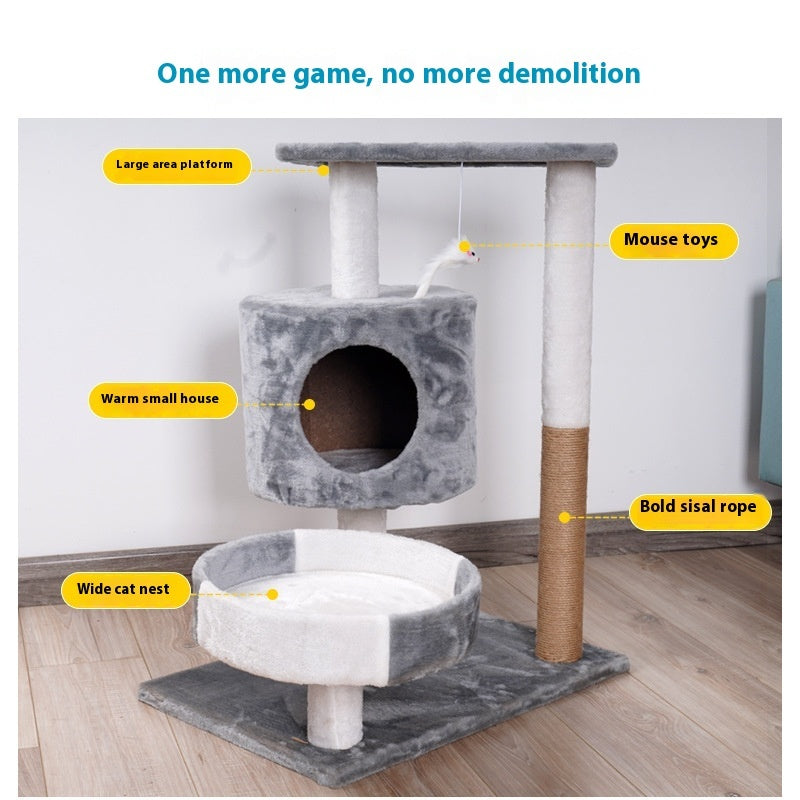 Cat Tree & Scratch Board with Cosy Nest
